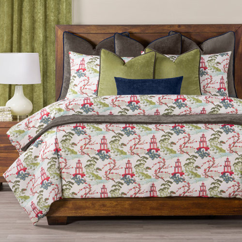 Siscovers Japanese Garden Print Duvet Cover & Insert Set Wayfair